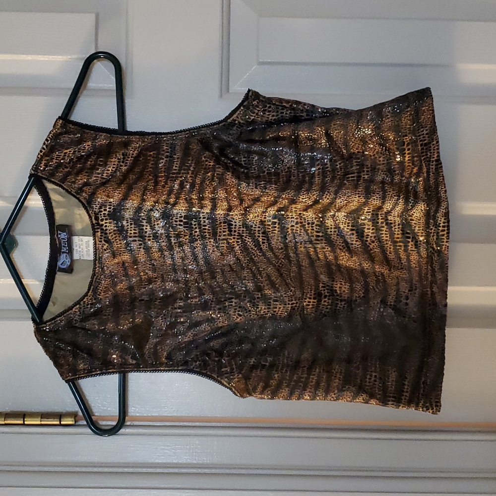 🐅 tiger print tank crop top, small